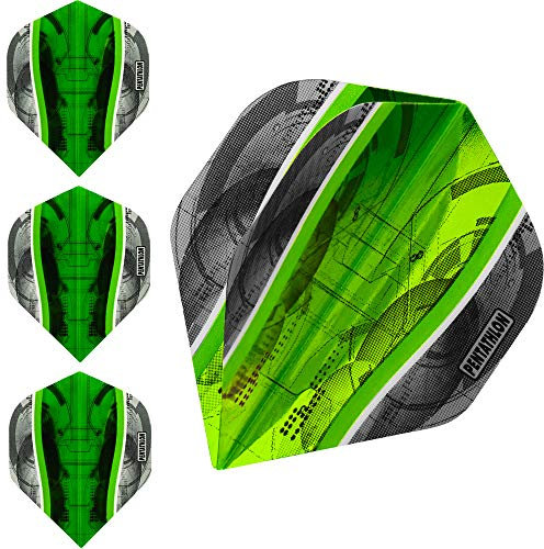 Pentathlon Silver Edge Dart-Flights, extra stark, 100 Mikrometer, Standard, 10 Sets (30) (grün)