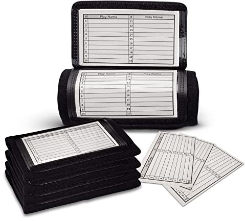 GSM Brands Quarterback (QB) Spielarmband – Erwachsenengröße – Pro Football Armband Playbook – 5 Stück (schwarz)