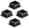 Enkotrade Lot de 4 bouchons à lamelles pour tubes carrés, 50 x 50 mm, cache tube en plastique polyéthylène de qualité supérieure, bouchons d'extrémité, capuchons, patins