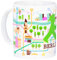 AMPELMANN Frühaufsteher - Tasse - aus Keramik mit Berlins Netzplan 30cl, spülmaschinenfest