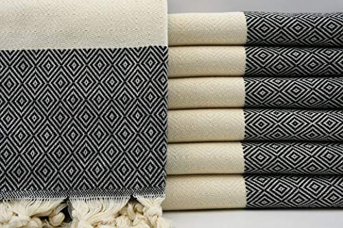 KESTEX Diamond Land ELMAS Hamamtuch Türkisch Saunatuch Pestemal Fouta Strandtuch Badetuch Handtuch Baumwolle Backpacker 100x180 cm