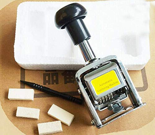 AUXPHOME Automatische Nummeriermaschine, Auto Jump 5-stellig, Zahlenstempel, selbstfärbender Stempel, Impression, 5 Räder