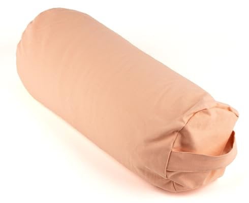 Myga RY1291 - Multi Use Buckwheat Support Bolster Pillow Prop for Restorative Yoga - Soft Stable Support Cushion for Pregnancy Yoga - 63 x 25cm - Pink
