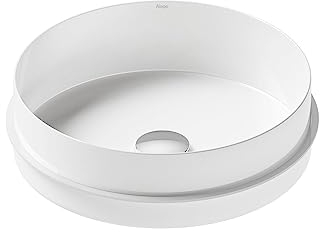 Alape˘ EB.KE400 Einbaubecken, Waschbecken aus glasiertem Stahl in weiß mit antibakterieller Oberfläche, rund, Ø 40 cm, Höhe 11,4 cm, ohne Hahnloch, ohne Überlauf