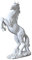 Fenteer Harz Statue Harz Springen Kampf Pferd Hengst Skulptur für Home Decor Tier Ornament Tisch Dekoration - Weiß