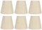 Tissting 6Pcs Leinen Kleine Lampenschirm, 5.5 E14 Stoff FassLampenschirm Beige Kronleuchter Lampenschirm Handgefertigte Boden Lichtschirme Lampenschirme zum Aufstecken für Schlafzimmer, Wohnzimmer