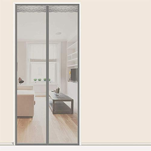 AMZERO Zanzariera Magnetica per Porte, 115x270cm Zanzariere su Misura Magnetico Velcro Chiudi Automaticamente per Porte d'IngressoPorte Cortili, Grigio