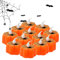 JYPS 12 Stück Halloween Kürbis Lampe, Halloween Kerzen Orange Flammenlose, Kürbis Deko, LED Teelichter Elektrisch,Kürbis Teelicht,Kürbis für Halloween Deko Outdoor/Party/Innen
