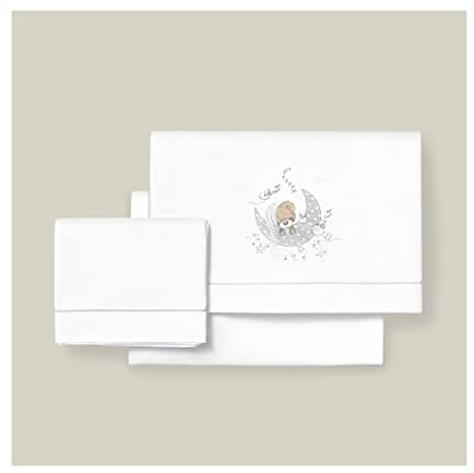 INTERBABY · Kinderwagen Bettlaken - Bettwäsche Set für Kinderwagen NEW SLEEPING in Weiß Grau für Neugeborene 100% Baumwolle