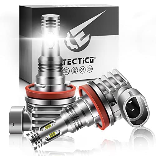 TECTICO H8 LED Angel Eye Bulbs 12V 40W 6000K 100% Canbus anillos de halo luces circulación diurna Faros antiniebla para E90 E92 E93 E82 E91 E82 E70 X5 E60 E61, 2 piezas