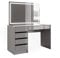 Vicco Schminktisch Sherry, Kosmetiktisch mit Spiegel, Grau, 120 cm mit LED-Spiegel