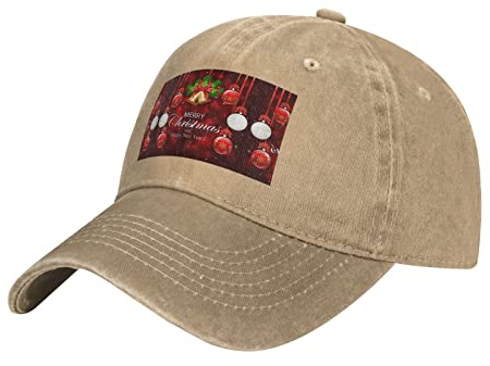 Spirit of The Lotus Baseball Cap Waschbare Denim Hut für Männer & Frauen mit verstellbarem Kopfband, flache Bill Hats, Weihnachtskugel goldene Glocke, Einheitsgröße