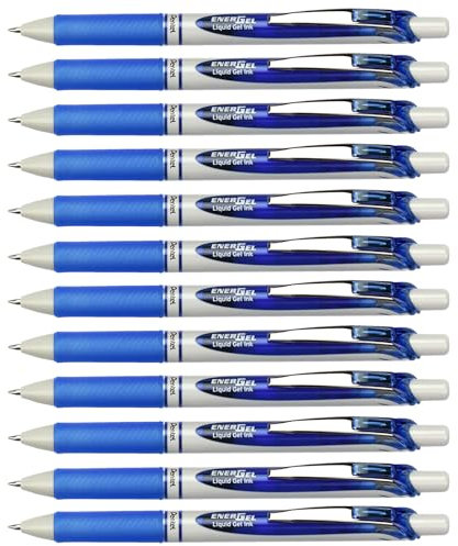 Pentel EnerGel Eco BL77E Gelschreiber mit Druckmechanik, blau (12 Stück)