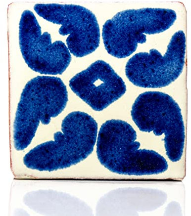 Generisch Fliese 5 x 5 cm Keramikfliese bunt handgemacht aus Mexiko - Mosaikfliese Dekorfliese Fair Trade Jardin Azul (Lyon)
