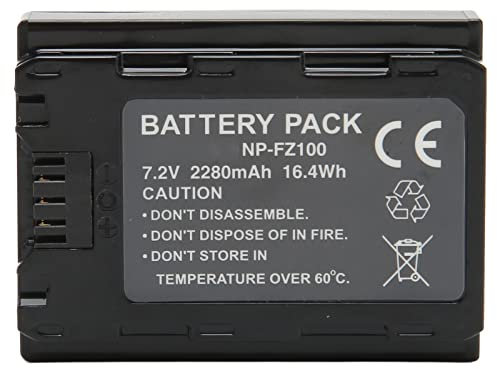 NP FZ100 Camera Replacement Battery, 7.2V 16.4Wh 2280mAh Capacity, Camera Lithium Ion Battery for A7M4 A7M3 A7C A7R3 A7S3 A7R4 R5 A6600 A9M2