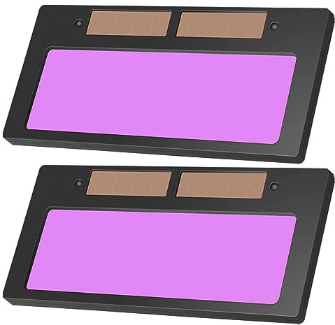 Auto Darkening Welding Lens, 2PCS 109 * 52mm Solar Energy Auto Darkening Welding Helmet Lens, Welding Helmet Replacement Lens, Welding Mask Auto Darkening Replacement Lens