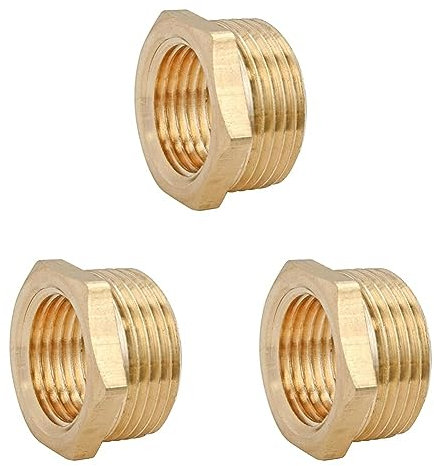 SOMATHERM FOR YOU - Bague réduction laiton - 6 pans - Mâle 20/27 - Femelle 15/21 Gris (Lot de 3)