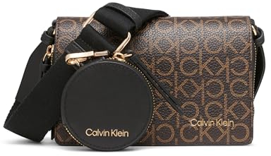 Calvin Klein Damen Triple Compartment Camera Bag Crossbody Millie Kameratasche mit DREI Fächern, Braun/Khaki/Schwarz