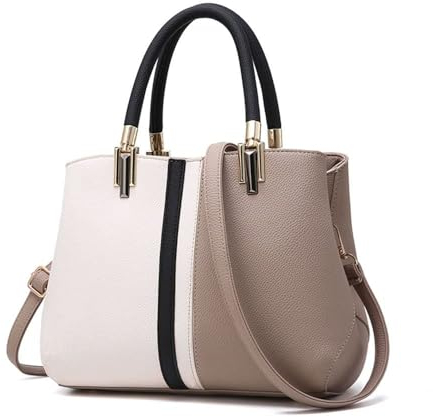 Nevenka Geldbörsen und Handtaschen für Frauen Top Griff Taschen Leder Satchel Totes Umhängetasche Von (Khaki)