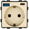 CNBINGO Wandsteckdose 16Amp Steckdose USB A+C Schnittstelle, 3,1Amp, 20W Schnellladung, Gold