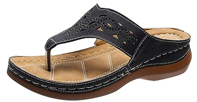 UnoSheng Langlaufski Set Damen Klassisch Mit Bindung Und Schuhe Damen-Sandalen, modisch, Freizeit, hohl, Strasssteine, Flip-Flops, Damen-Sommersandalen Schuhe Damen Elegant Sommer (Black, 40)