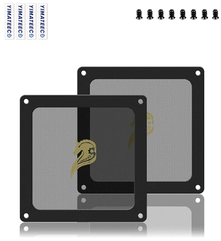 YIMATEECO Lot de 2 filtres anti-poussière magnétiques en PVC pour ventilateur de refroidisseur/alimentation/routeurs 90 mm Noir 90 x 90 mm