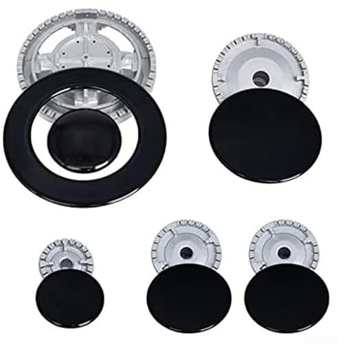 Eawfgtuw Gas Burner Crown and Flame Cap Kit, Oven Cooker Hob Gas Burner Set,For Stoves Crown Flame Cover Replacement Part(Concave)