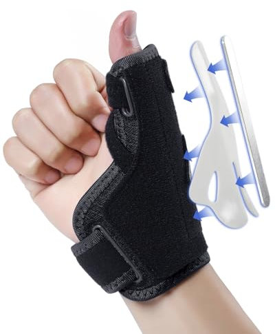 ABYON Daumenbandage Rechts und Links, Daumenschiene mit 2 Abnehmbar Schienen für Ultrastarke Unterstützung für Daumensattelgelenk, Sehnenscheidenentzündung
