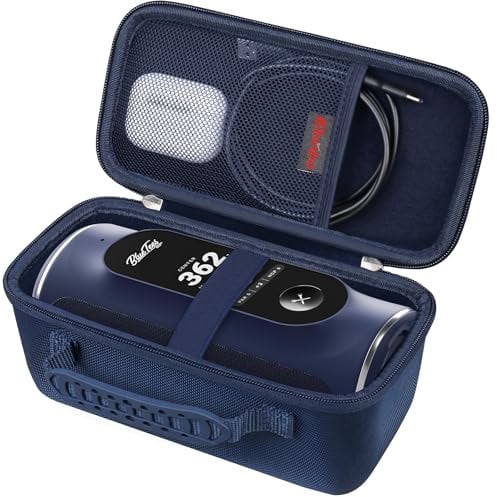 Elonbo Carrying Case for Blue Tees Golf Player+ GPS Speaker, Wireless Ultra Portable Bluetooth Speaker Travel Bag Golf Speaker and Rangefinder Storage Holder, Mesh Pocket Fits Charging Cable, Navy