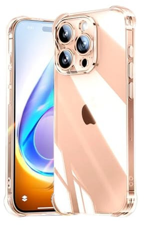 DEREAFF Case for iPhone 16 Pro (6.3-Inch), Clear 16 Pro Case Hard PC Back & Soft TPU Shockproof Anti-Scratch Phone Bumper Cover for iPhone 16 Pro, Clear