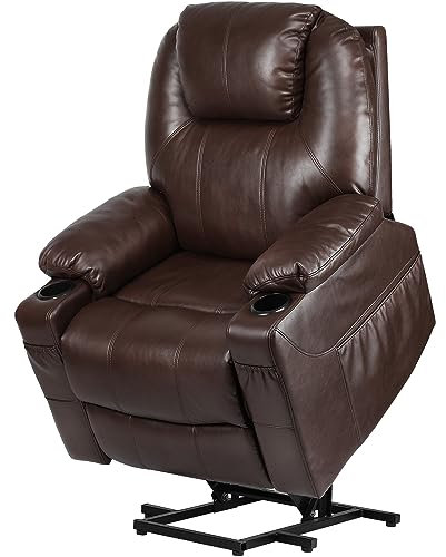 YITAHOME Lift Recliner Armchair for Elderly, Power Massage Lift Recliner Chair with Heat Vibration, Heavy Duty Safety Motion Reclining Mechanism, Faux Leather Electric Reclining Chairs