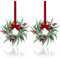 Weihnachtskranz, 25,4 cm, Mini-Kränze für Küchenschränke, Weihnachtstürkranz, Kleiner Weihnachtskranz für Kamin, Fenster, Bauernhaus, Innendekoration, 2 Stück