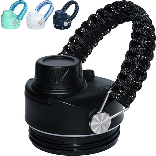 Stronger Chug Cap for YETI Rambler Lid - 12 18 26 36 64 oz, Handmade Paracord Handle Spout Lid for YETI Rambler Top, Detachable Gasket & Handle