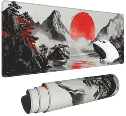 Mouse Mat Japan XXL Gaming Mouse Pad Landscape (600*300*3 MM) Extended Large Mouse Mat Desk Pad, Stitched Edges Mousepad Desk Mat, Non Slip Rubber Base Desk Accessories, for Gaming Office Accessories