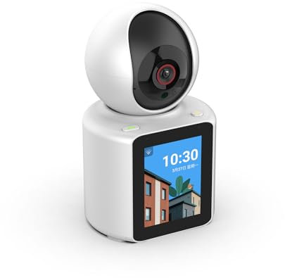 Two Way Video Camera 2.8 Inch Screen - WiFi Surveillance Cameras with Communication and AI Motion Detection - Pets Cam Indoor Home Nanny Camera 360°Smart Security Camera for Elderly Children (64G)