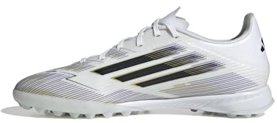 Adidas Unisex F50 League Turf Schuhe, EU, Weiß, Schwarz, Gold, Metallic, 45 1/3 EU