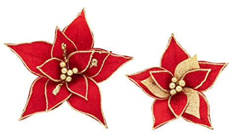 Parliky 2st Weihnachtsblume Weihnachtsschmuck Christrose Weihnachtsstern Große Weihnachtsornamente Weihnachtsglitter Weihnachtsdekorationen Dekorationen Für Zuhause Rot Stoff