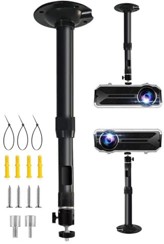 2-Be-Best Universal Projector Ceiling Mount Projector Wall Mount Camera Projector Hanger 360° Rotatable Length 12 to 18 in / 31 to 45cm Projector Holder Projectors Bracket for Mini Projectors Black