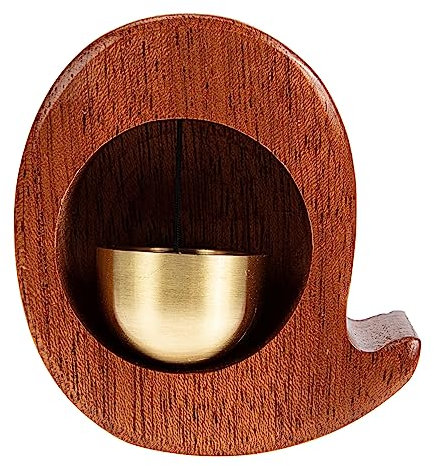 Cabilock Türklingel Im Japanischen Stil Aus Edlem Holz Und Kupfer Gefertigt Eingangsalarm-Glocke Minimalistisches Design Als Dekoration Und Metalloberflächen Anbringbar