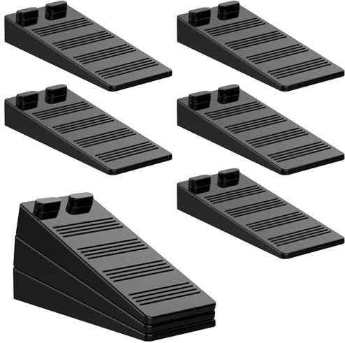 FERRGIA 8 Noir Cale Porte Caoutchouc Souple,Hauteur Reglable Antidérapante Bloc,Non Toxique,Non Odeur Arrêt de Cale Porte,Caoutchouc Bloque Porte Sol pour Portes et Sols Constitués de Divers Matériaux