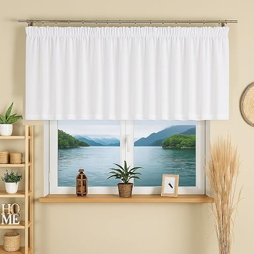 Gardinen Vorhangen Weiß Batist 250x70 cm (BxH) Lampada Bistrogardine Aus Batist Mit Kräuselband Für Küche Oder Wohnzimmer Fertig Zum Aufhängen
