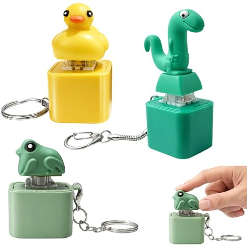 JrnSvp Lizard Button, 3 Stück Schlüsselanhänger, Ente Schlüsselanhänger Quak, Schlüsselanhänger Lustig, Cute Keychain, Stressabbau im Büro, Konzentration beim Lernen, Animal Keycaps