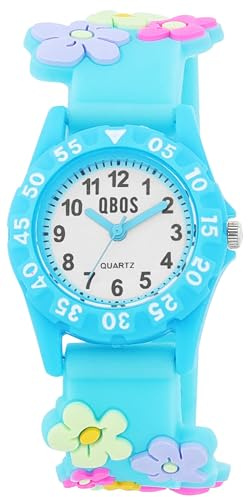 QBOS Kinderuhr Mädchen Armbanduhr Kinder Analog – Blume Kinder Uhr Kinderarmbanduhr ab 3 Jahre Kids Watch
