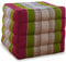 livasia Würfelkissen quadratisch - 40x40x40cm - Sitzhocker mit organischem Kapok, Sitzpouf, Lagerungswürfel viereckig, Bodenkissen Hocker Fußbank Fußhocker handgefertigt (Rot/Grün)