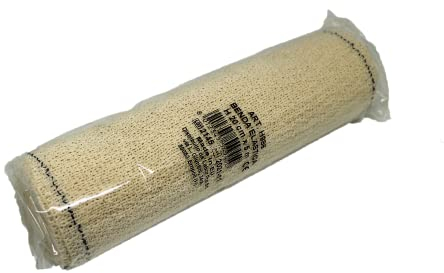 LABOR Benda In Tessuto Crep Elasticizzata Professionale Da Imbibire Lavabile e Riutilizzabile Per Bendaggi e Trattamenti Estetici Caldo/Freddo Misura 500x20 Cm