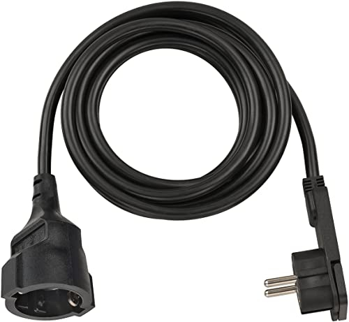 Brennenstuhl, Cavi di prolunga corti con spina piatta angolata 3m H05VV-F3G1,5 nero