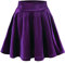 Urban GoCo Donna Vintage Svasata Mini Gonna da Pattinatrice Versatile Elastica di Velluto Gonna Porpora XL