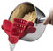Snap N Strain Strainer, Clip On Silicone Colander, Fits all Pots and Bowls (Red)