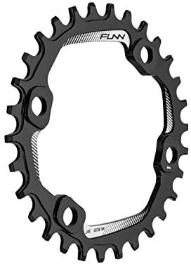 Funn Solo Plato Estrecho Ancho para Cadena de 9 10 11 12 Velocidades, Compatible con Bielas de Interfaz BCD Asimétrica de 96mm, Plato de Cadena de Velocidad Única9-12 (30 Dientes, Negro)