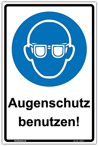 Schild Augenschutz benutzen ASR 1 3 Hinweisschild 600x400mm Hochformat stabile Aluminiumverbundplatte 3mm stark